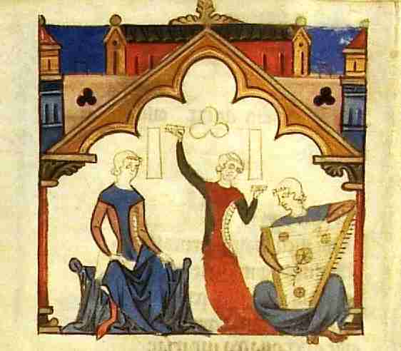 Medieval illustration used as cover for musical folio